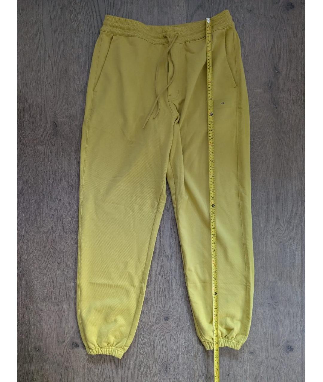 Y-3 Горчичные хлопковые повседневные брюки, фото 8