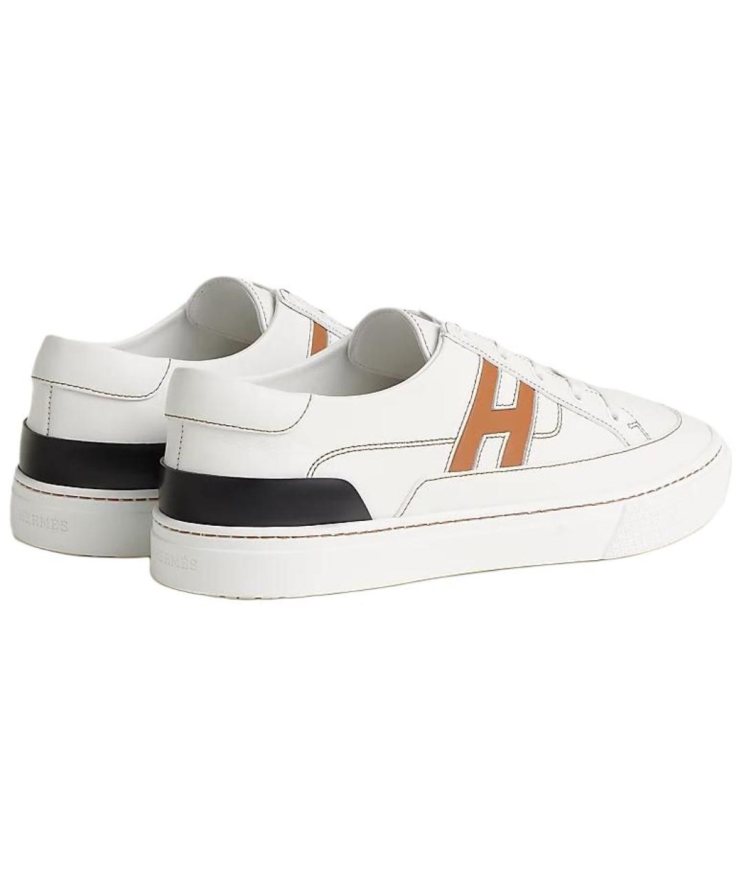 HERMES Белые кожаные низкие кроссовки / кеды, фото 4