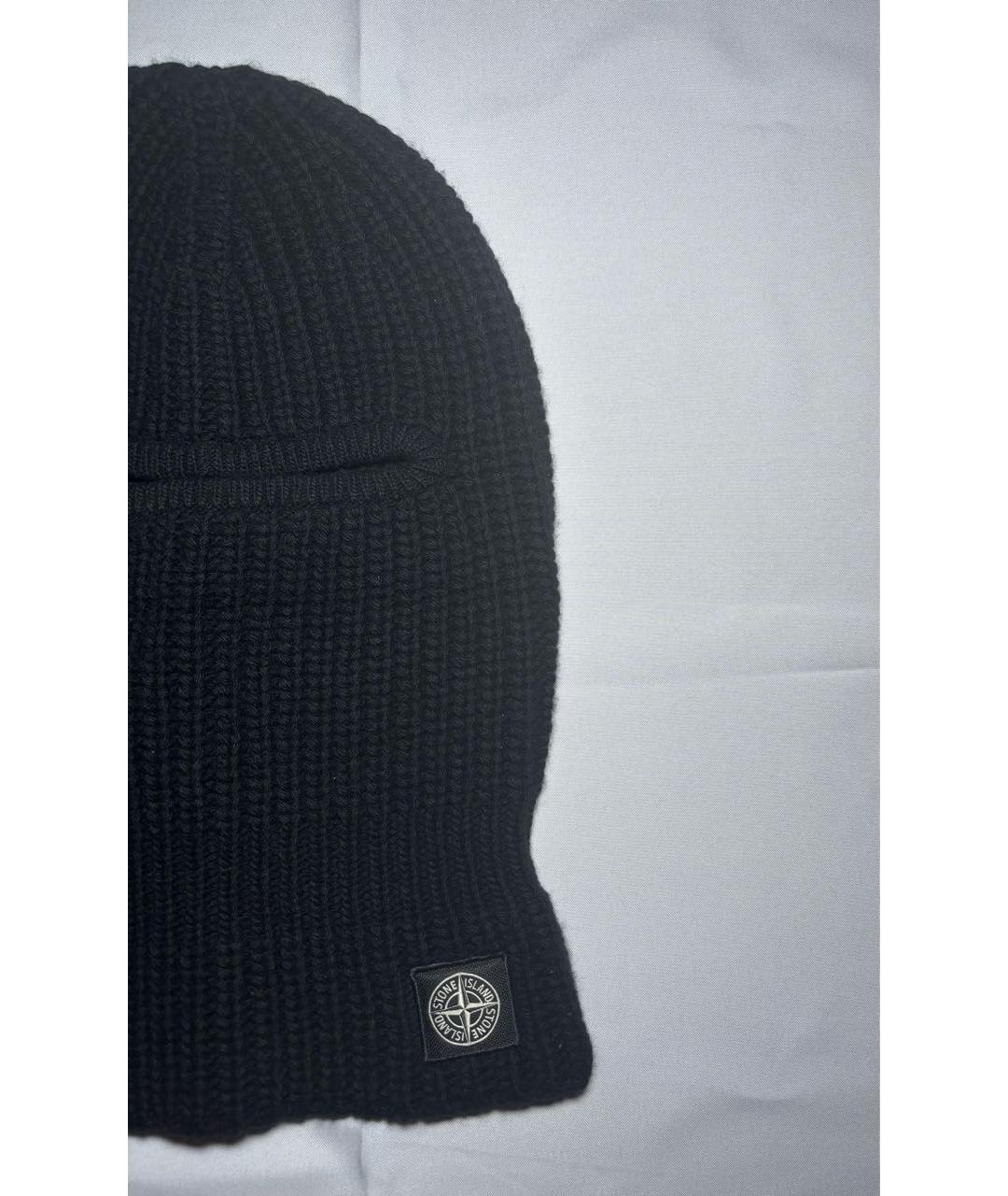 STONE ISLAND Черная шерстяная шапка, фото 2