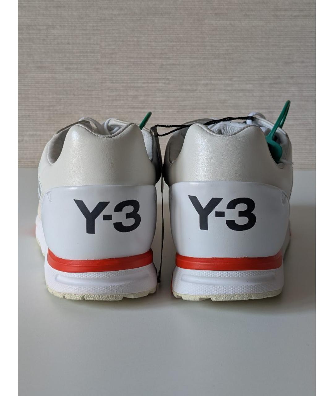 Y-3 Белые кожаные низкие кроссовки / кеды, фото 4