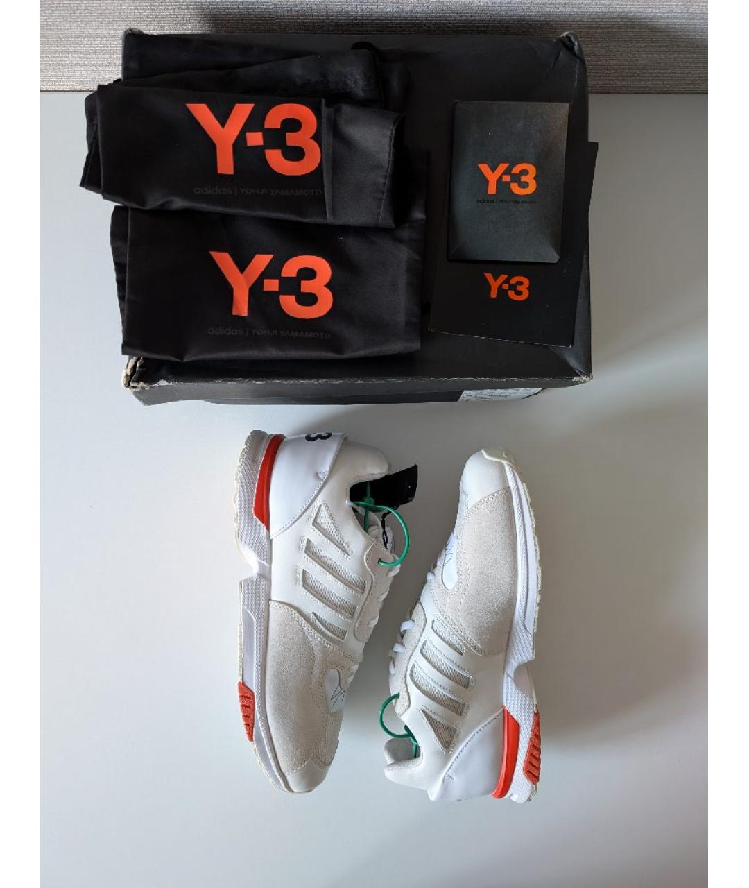 Y-3 Белые кожаные низкие кроссовки / кеды, фото 9
