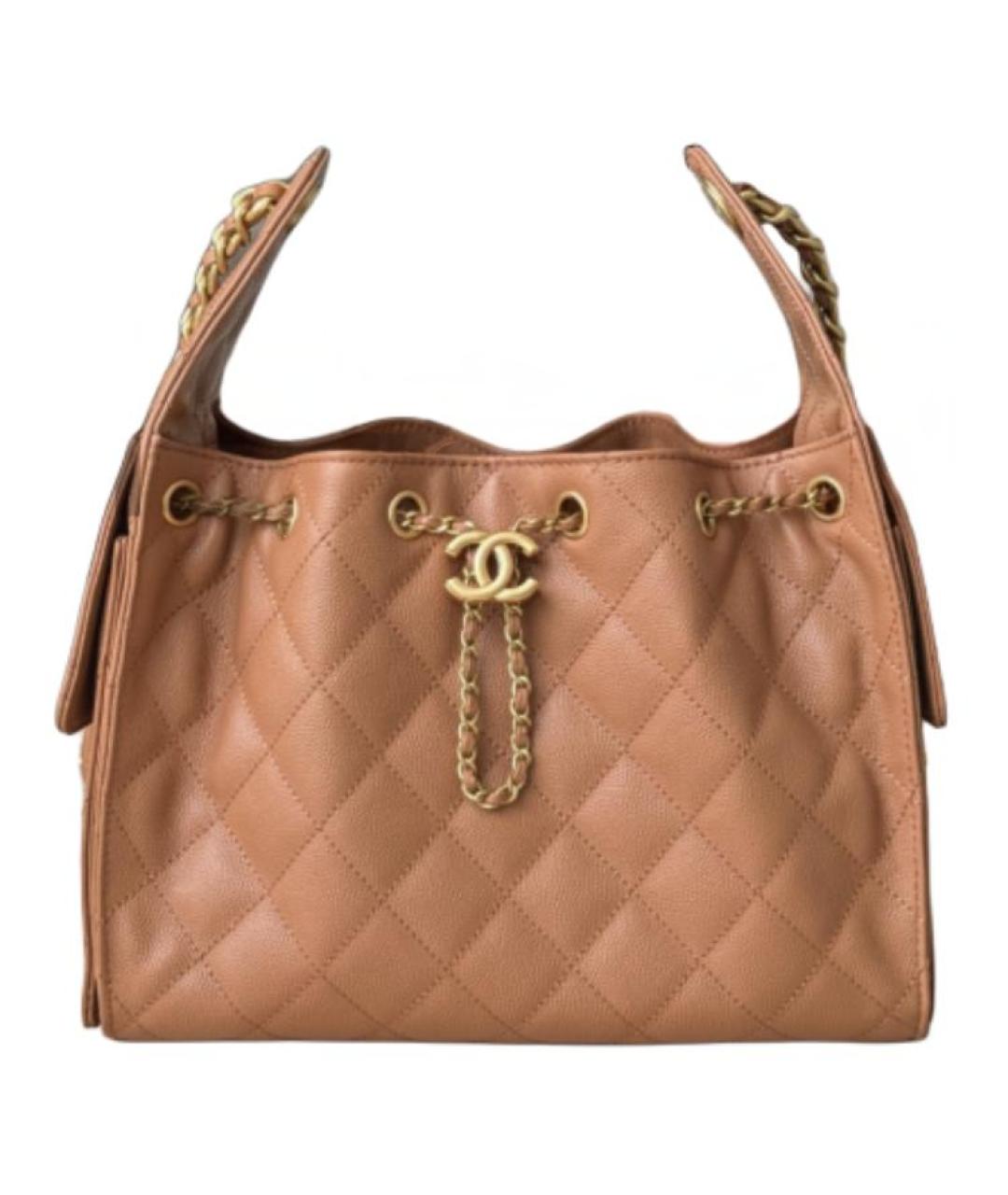 CHANEL Коричневая кожаная сумка через плечо, фото 2