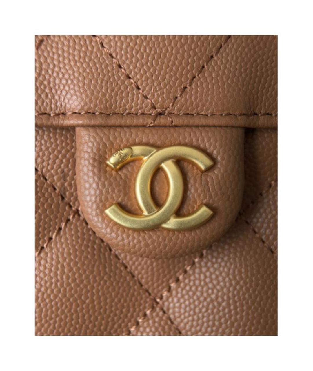 CHANEL Коричневая кожаная сумка через плечо, фото 5