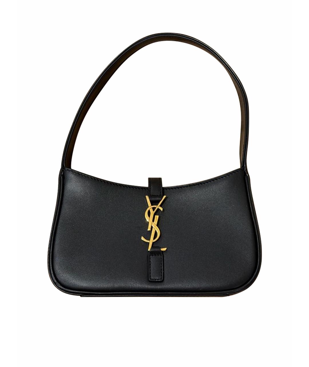 SAINT LAURENT Черная кожаная сумка с короткими ручками, фото 1