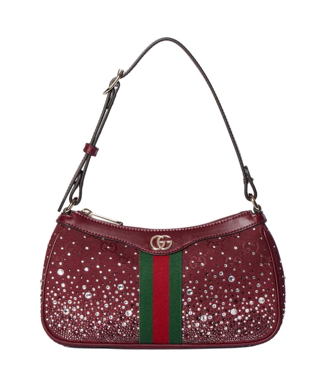 GUCCI Красная сумка через плечо из канвы, фото 1