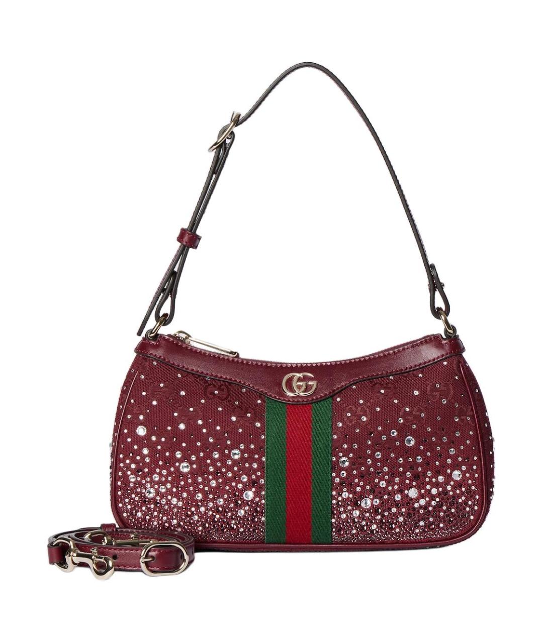 GUCCI Красная сумка через плечо из канвы, фото 2
