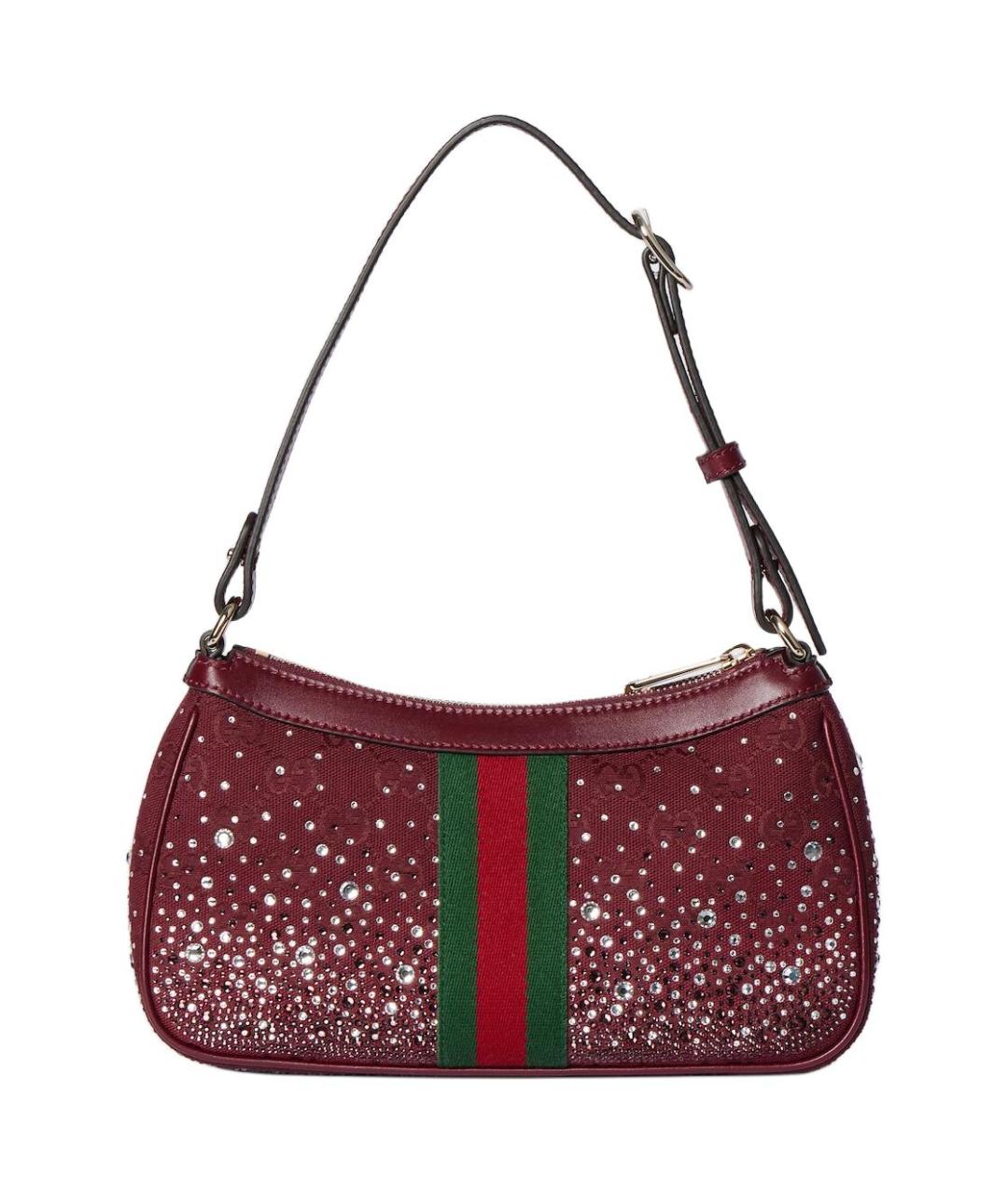 GUCCI Красная сумка через плечо из канвы, фото 4
