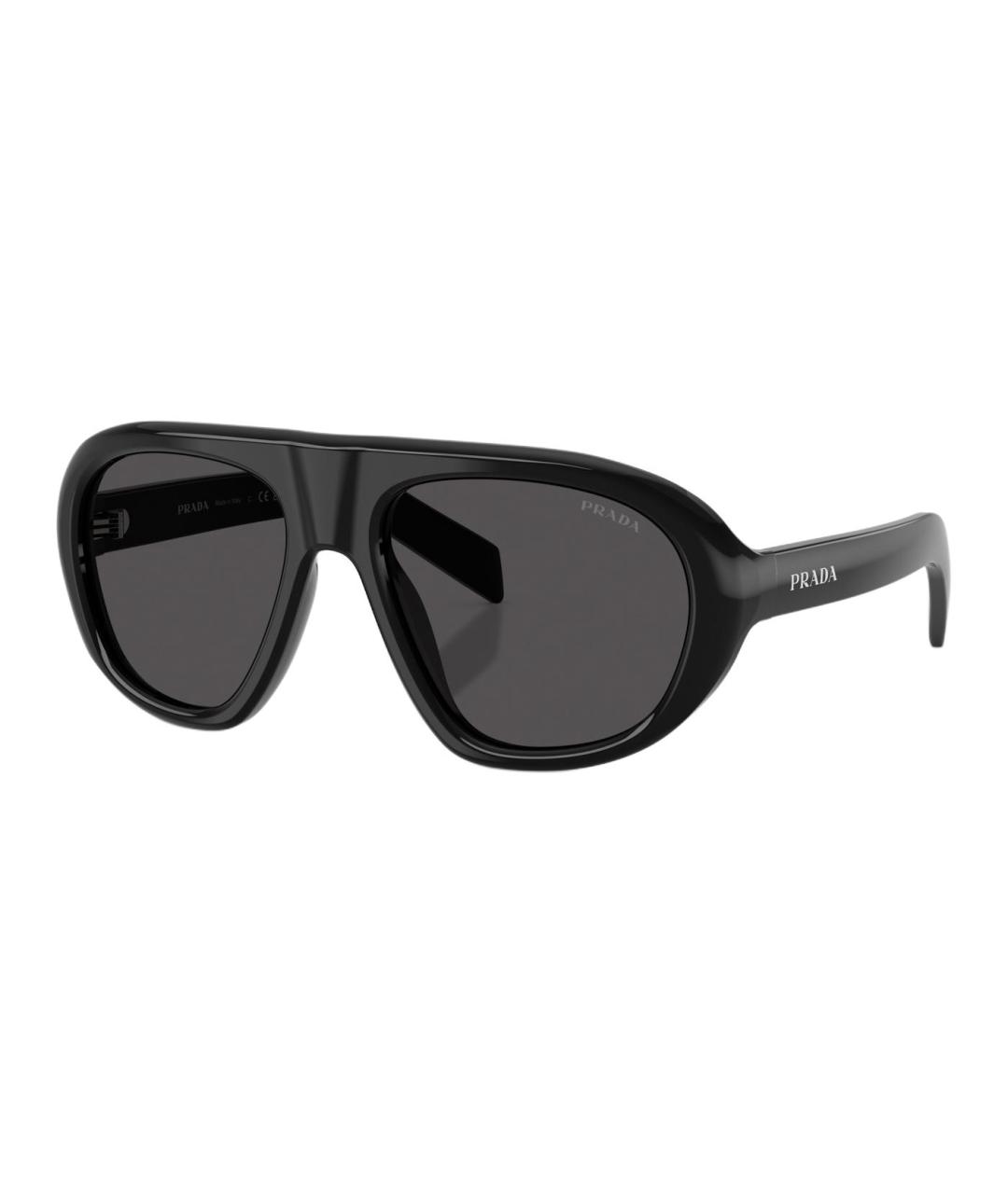 PRADA Черные пластиковые солнцезащитные очки, фото 1