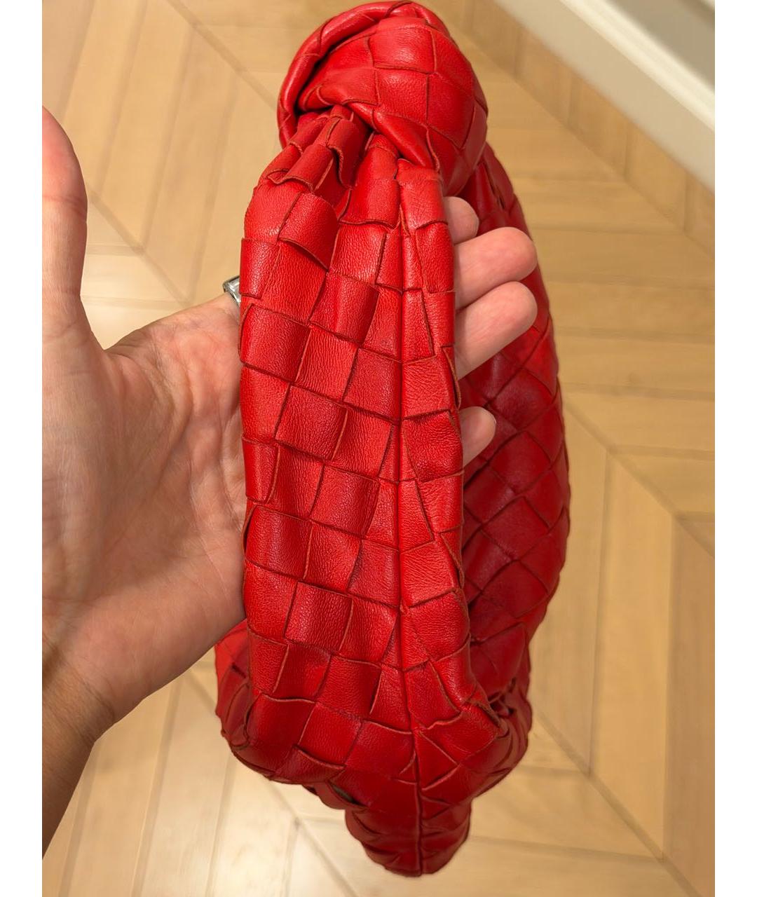 BOTTEGA VENETA Красная кожаная сумка с короткими ручками, фото 3