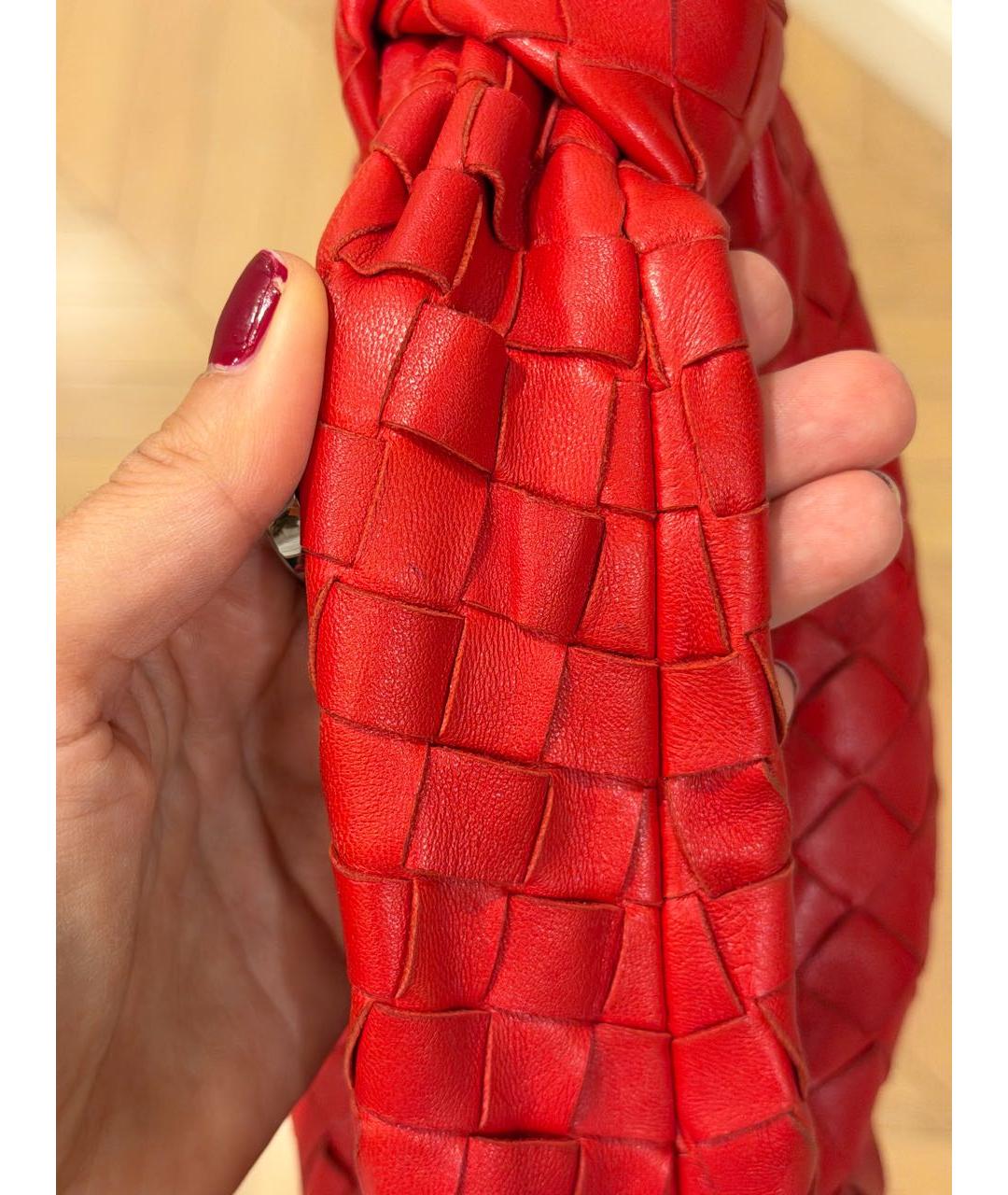 BOTTEGA VENETA Красная кожаная сумка с короткими ручками, фото 2
