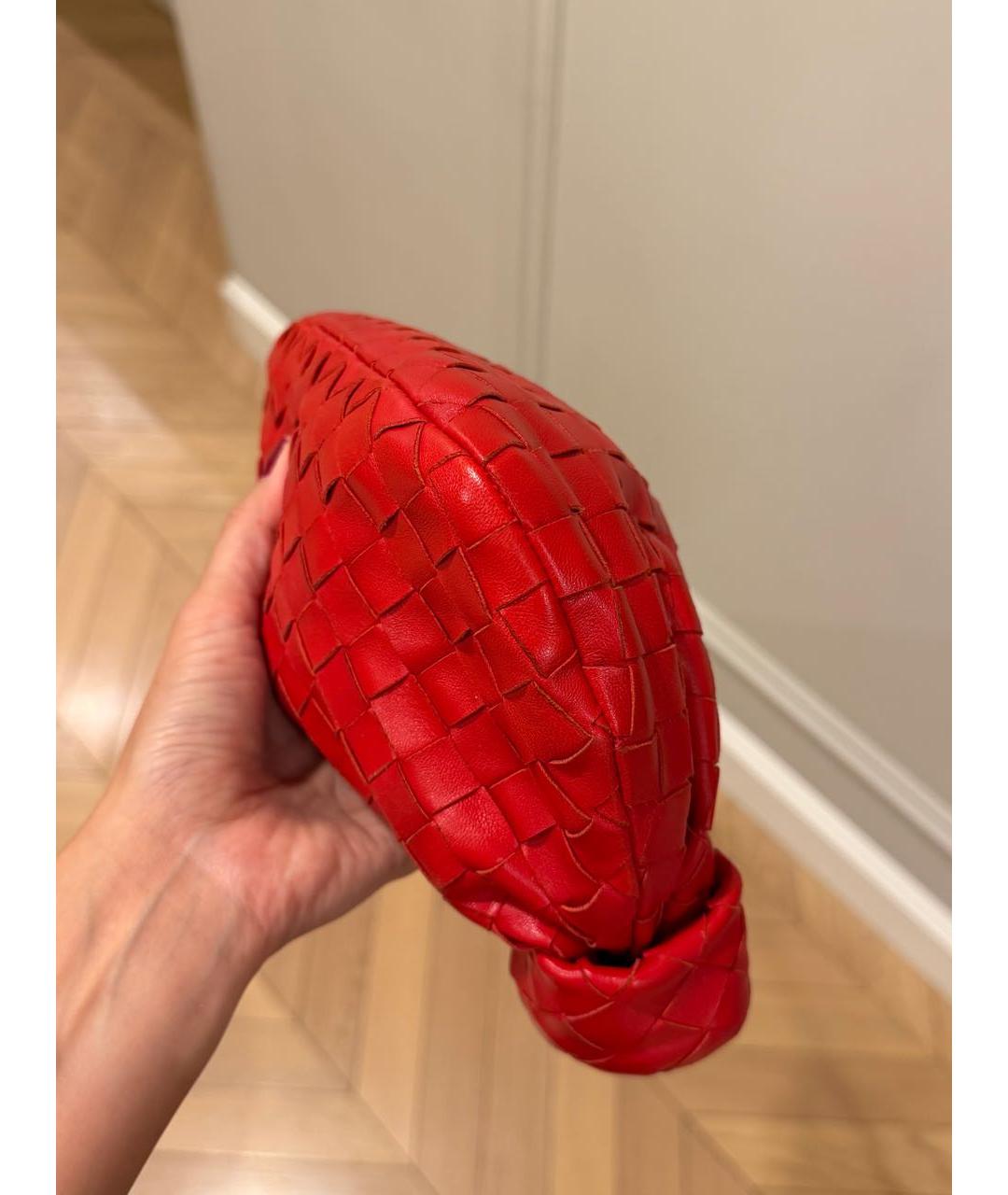 BOTTEGA VENETA Красная кожаная сумка с короткими ручками, фото 4