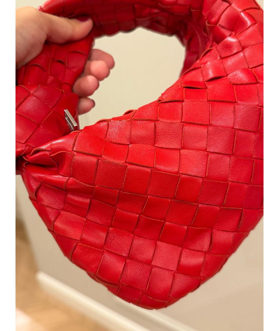 BOTTEGA VENETA Красная кожаная сумка с короткими ручками, фото 7