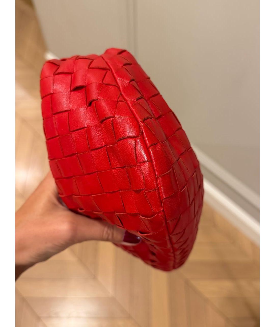 BOTTEGA VENETA Красная кожаная сумка с короткими ручками, фото 8