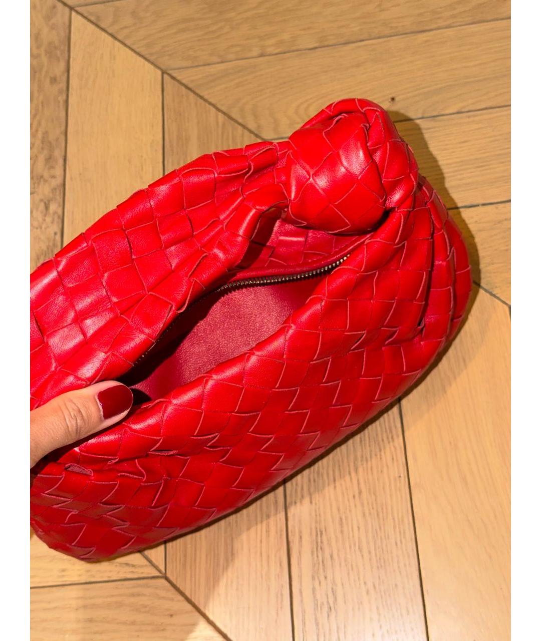 BOTTEGA VENETA Красная кожаная сумка с короткими ручками, фото 6