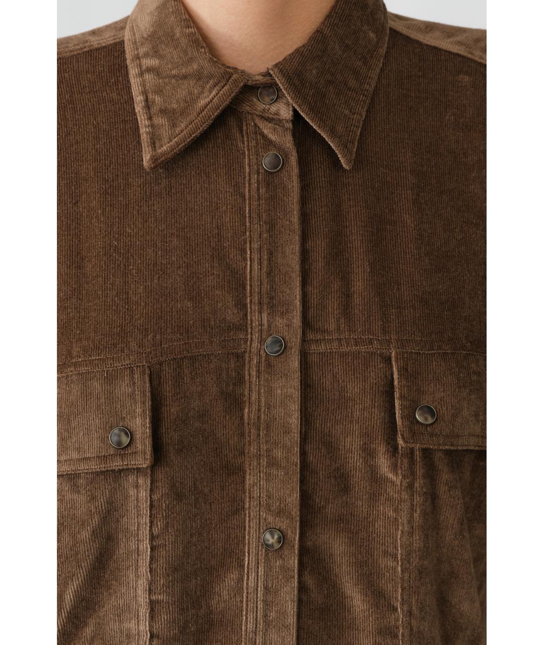 BRUNELLO CUCINELLI Коричневая вискозная рубашка, фото 6