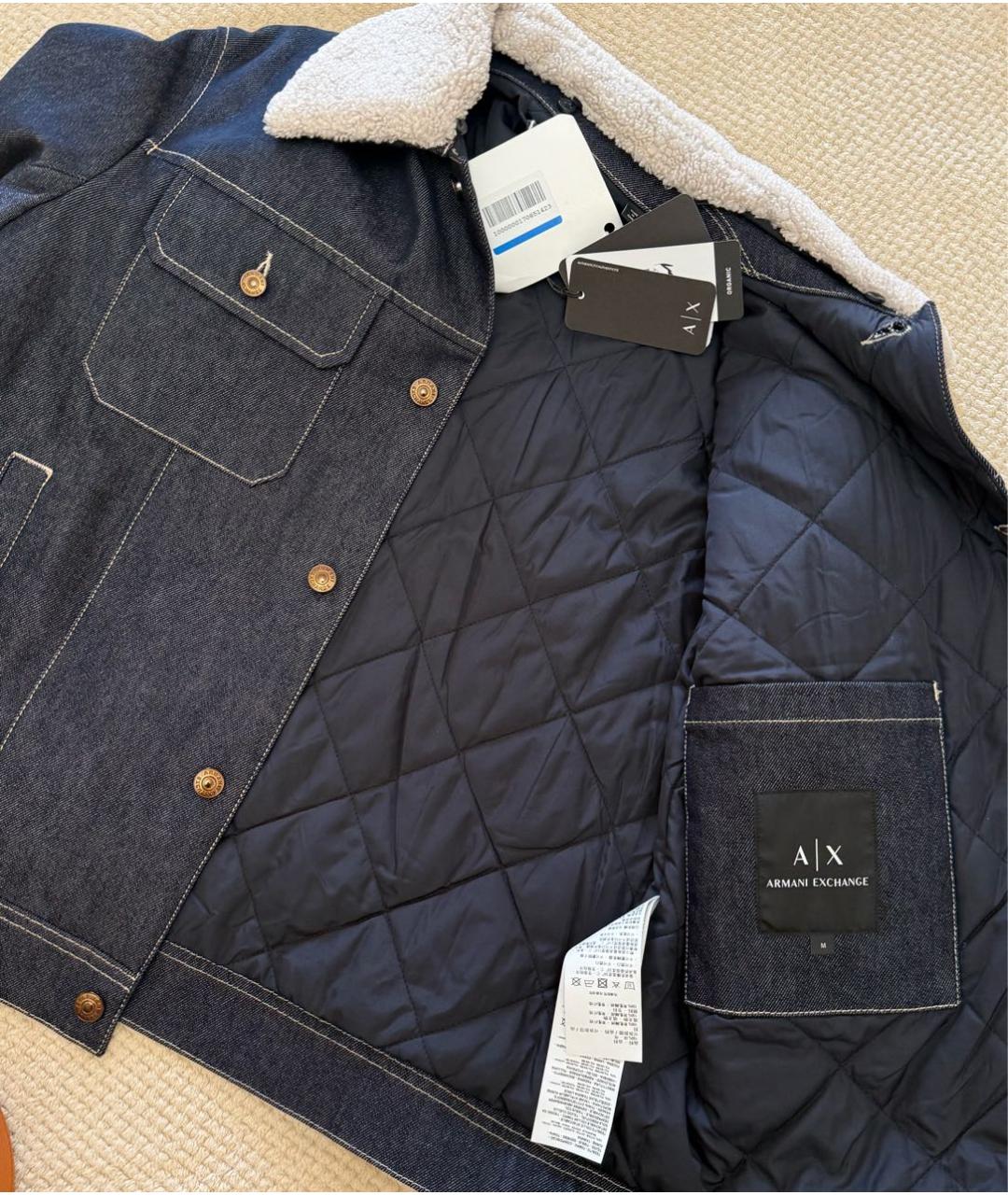 ARMANI EXCHANGE Темно-синяя деним куртка, фото 3