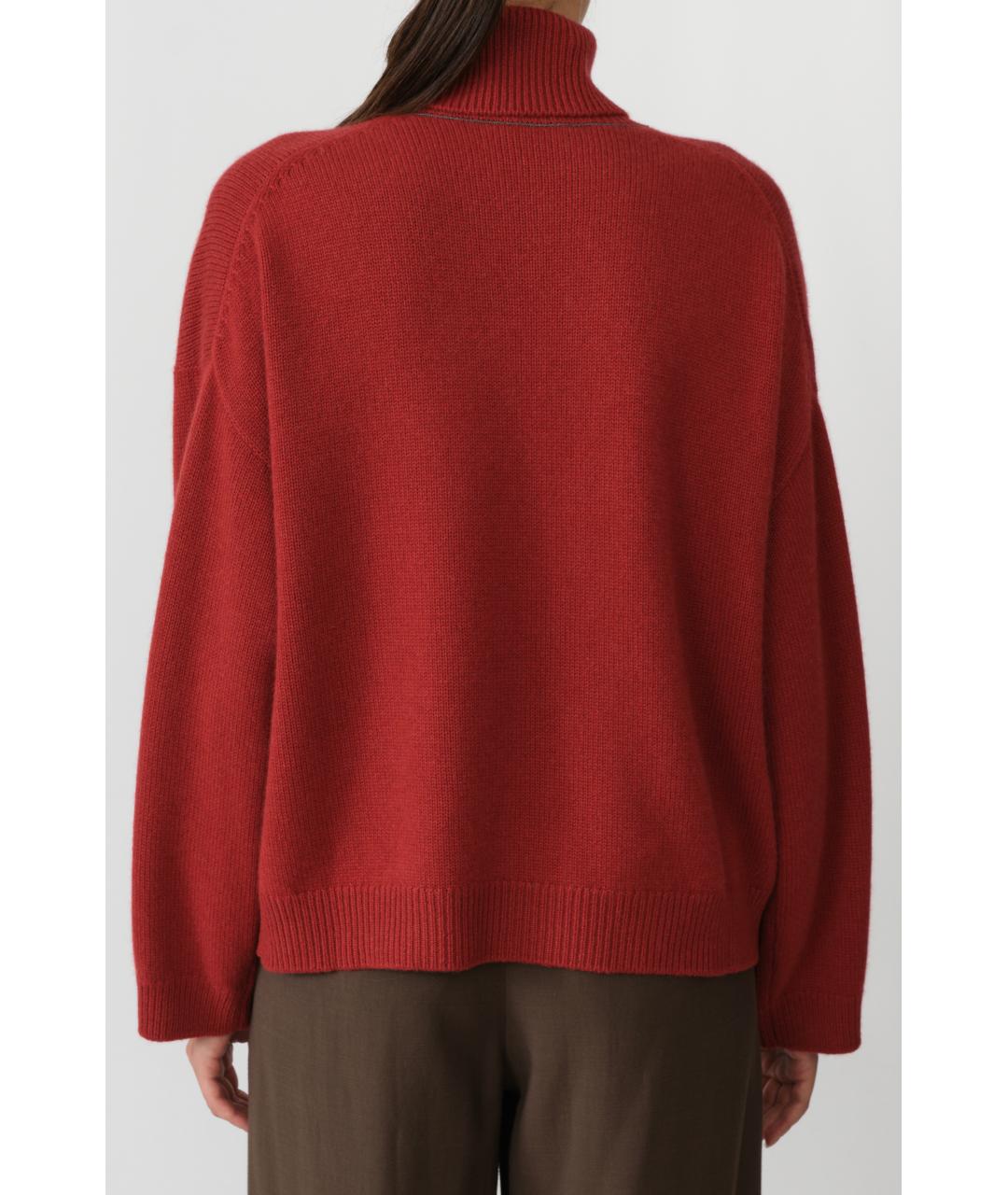 BRUNELLO CUCINELLI Бордовый кашемировый джемпер / свитер, фото 5