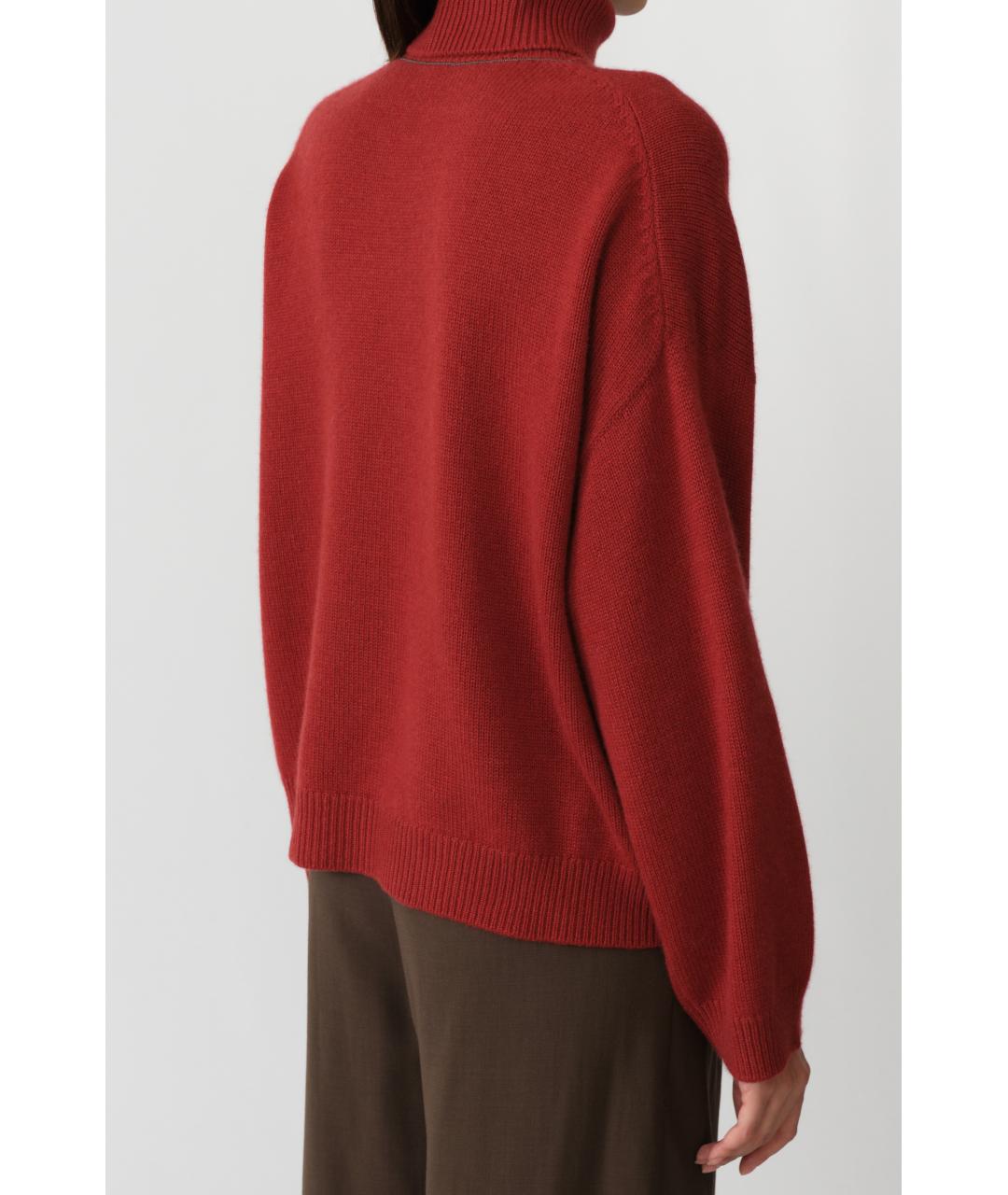 BRUNELLO CUCINELLI Бордовый кашемировый джемпер / свитер, фото 4
