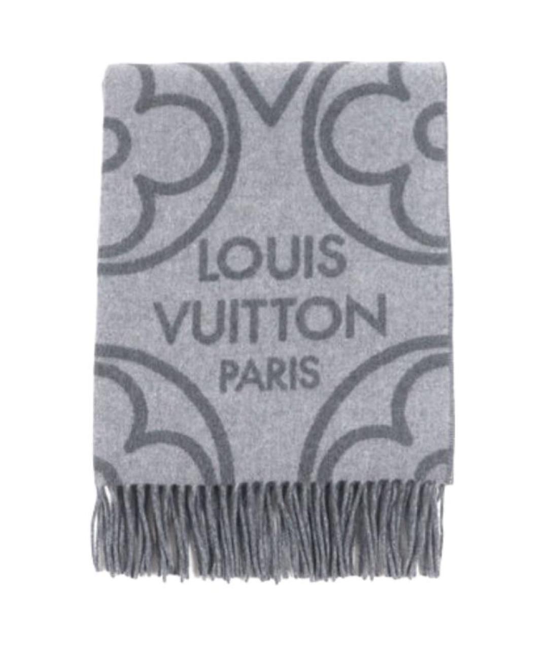 LOUIS VUITTON Серый кашемировый шарф, фото 1