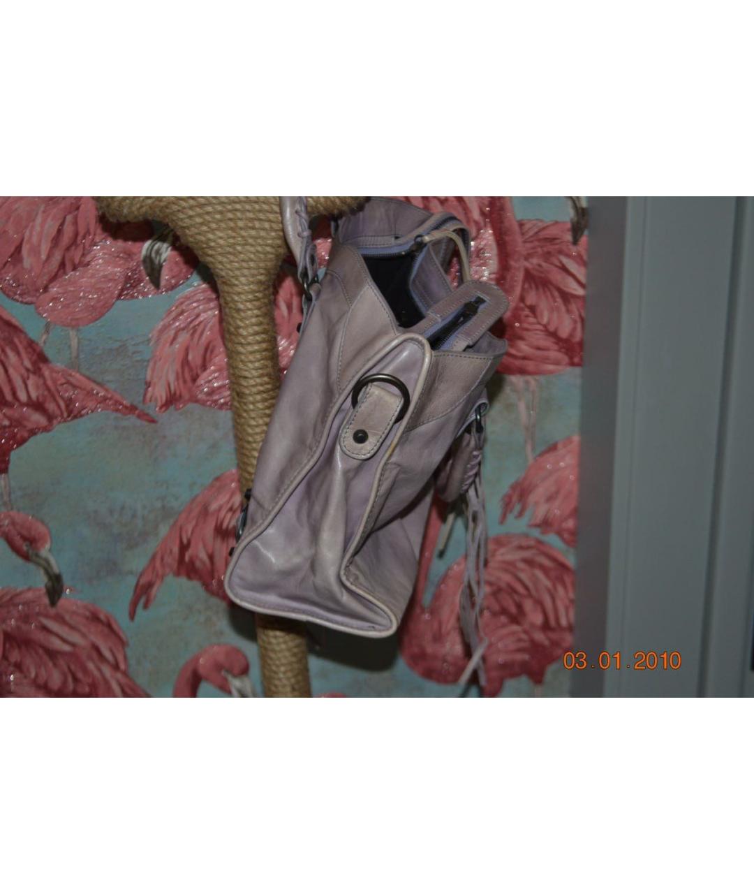 BALENCIAGA Розовая кожаная сумка с короткими ручками, фото 2