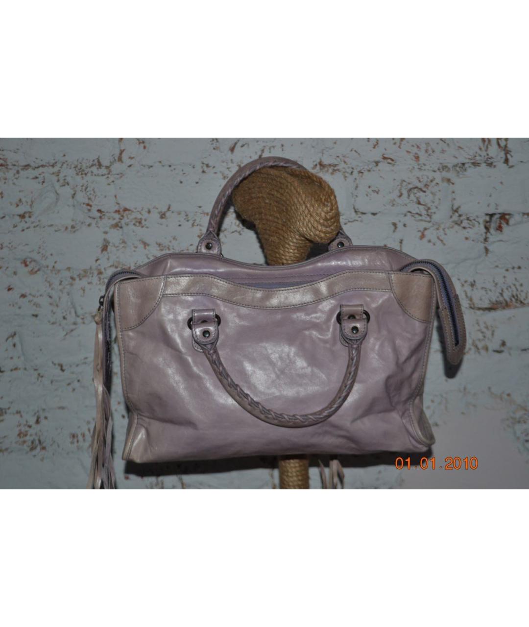 BALENCIAGA Розовая кожаная сумка с короткими ручками, фото 3
