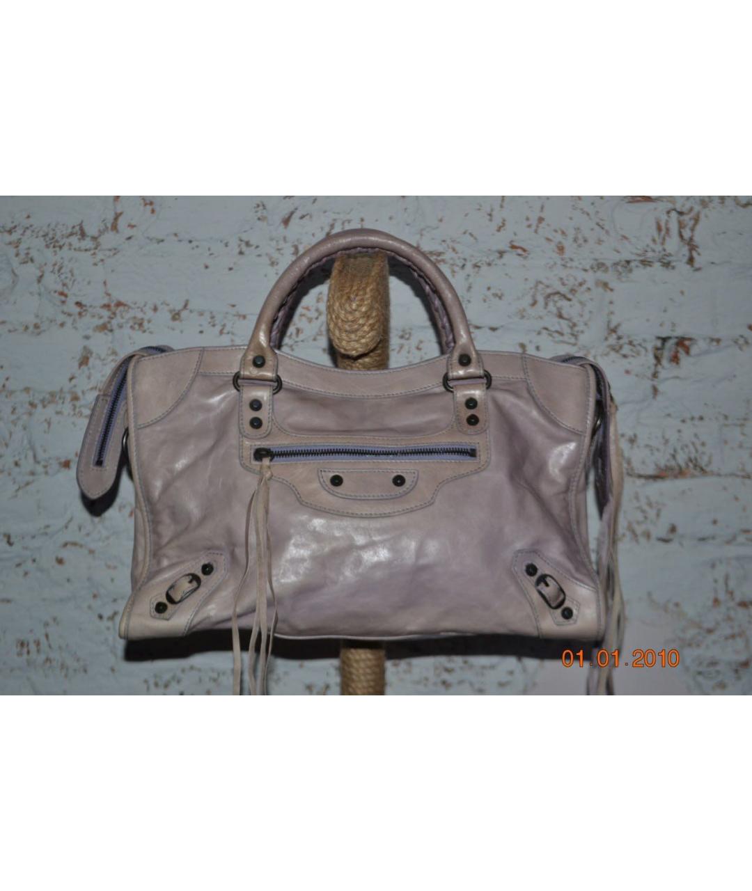 BALENCIAGA Розовая кожаная сумка с короткими ручками, фото 5