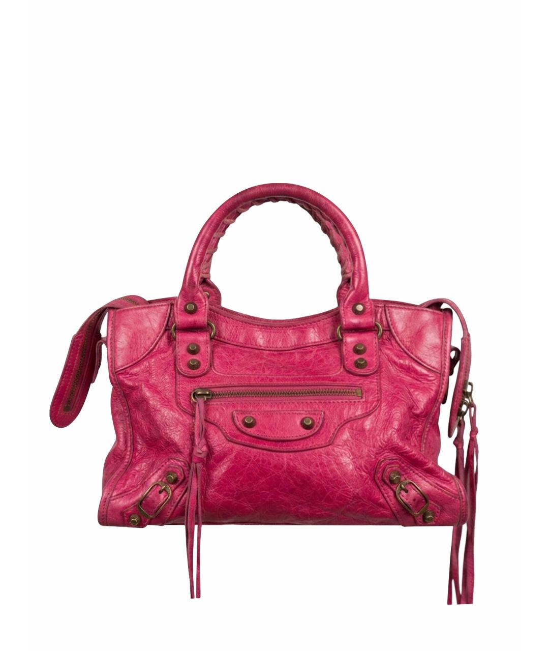 BALENCIAGA Розовая кожаная сумка с короткими ручками, фото 1