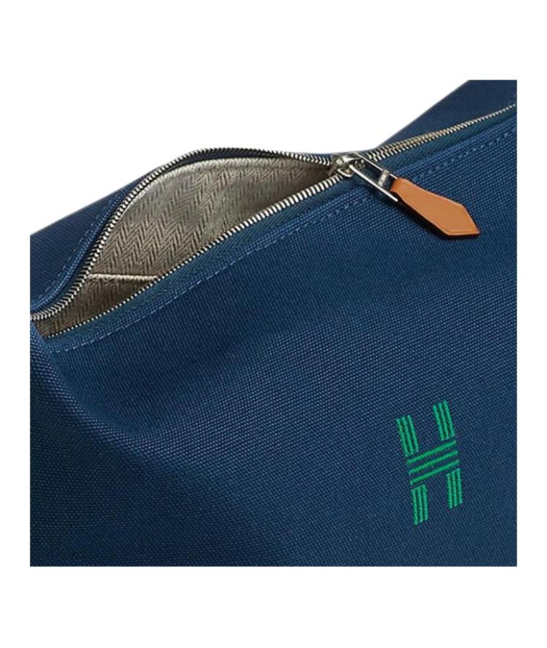 HERMES Синяя тканевая косметичка, фото 3