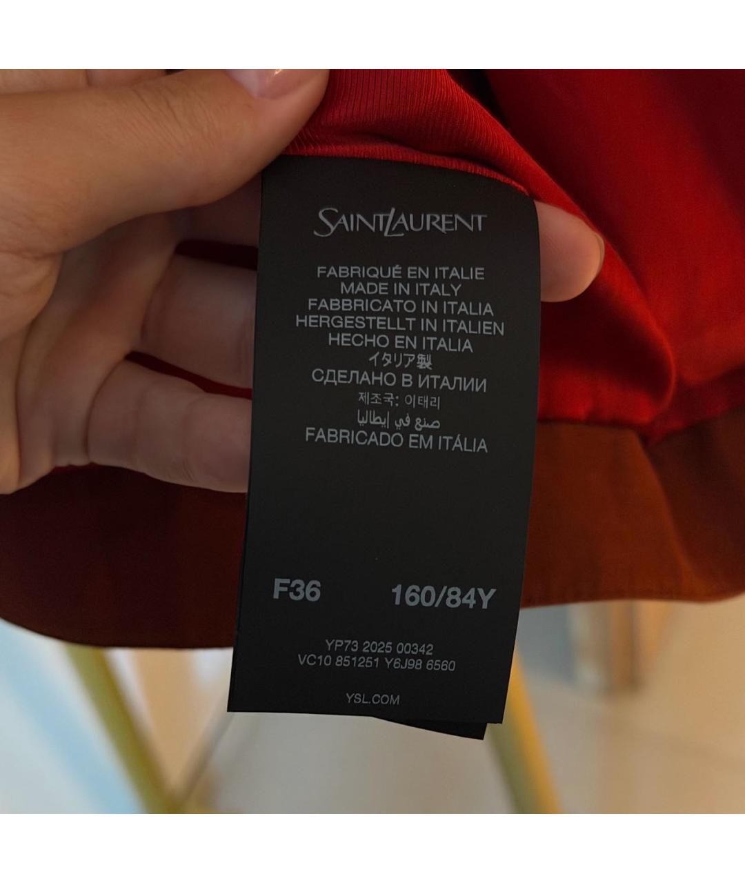 SAINT LAURENT Красная хлопковая куртка, фото 4