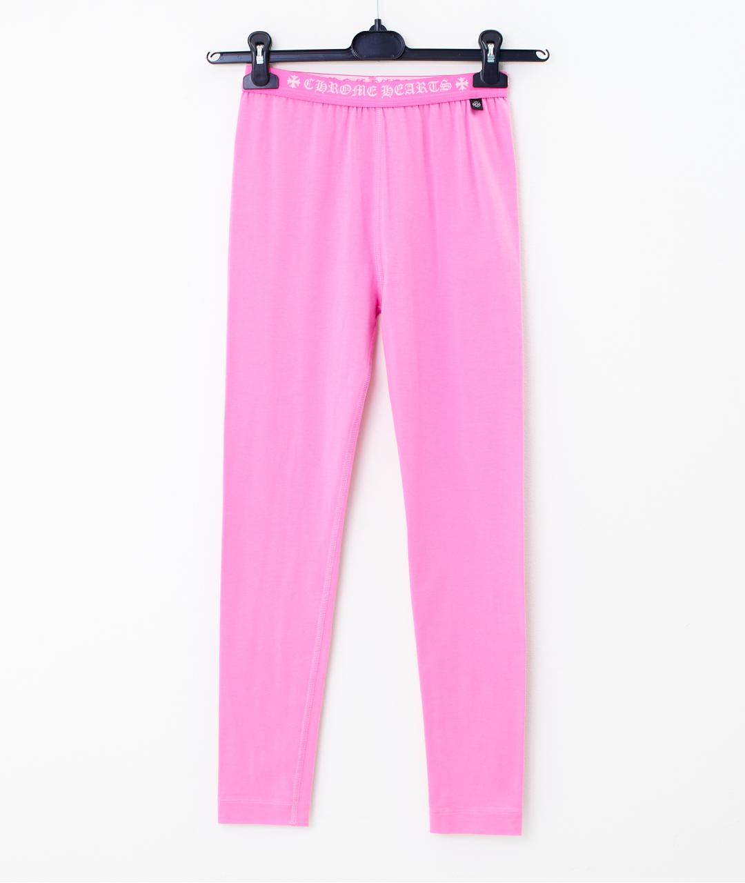 CHROME HEARTS Розовые хлопковые леггинсы и велосипедки, фото 4
