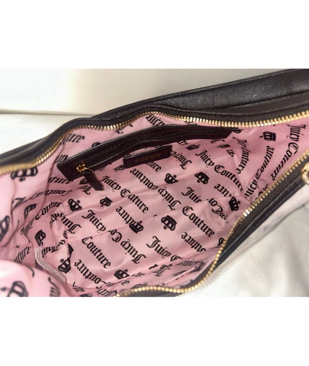 JUICY COUTURE Розовая бархатная сумка через плечо, фото 3