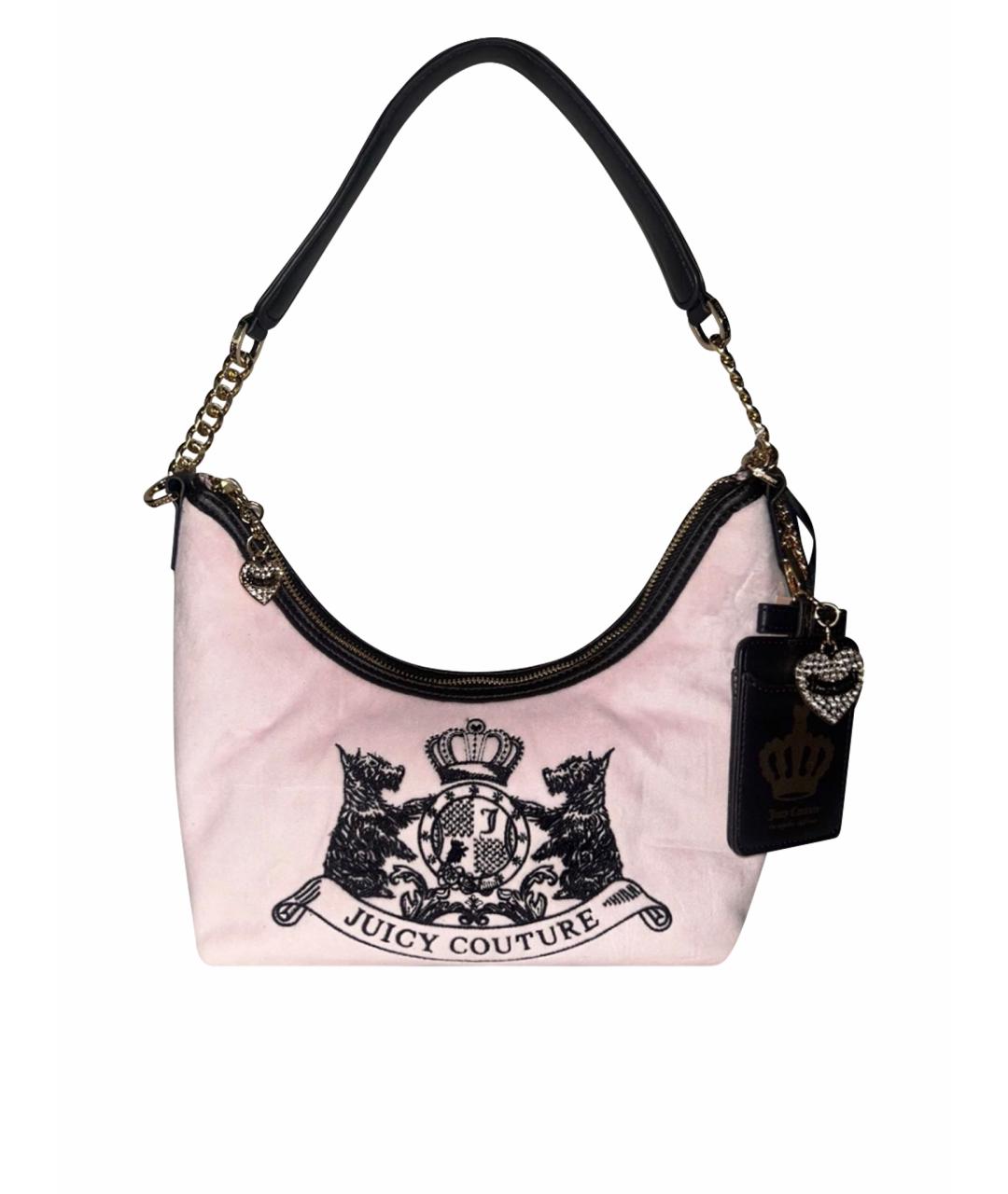 JUICY COUTURE Розовая бархатная сумка через плечо, фото 1