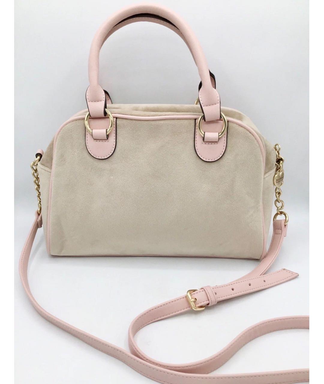 JUICY COUTURE Бежевая бархатная сумка с короткими ручками, фото 4