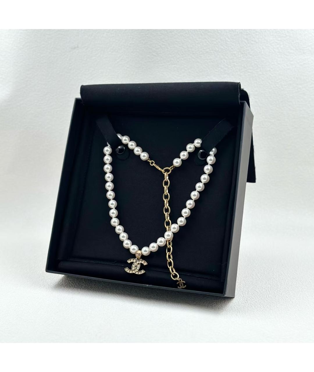 CHANEL Белое жемчужное колье, фото 4