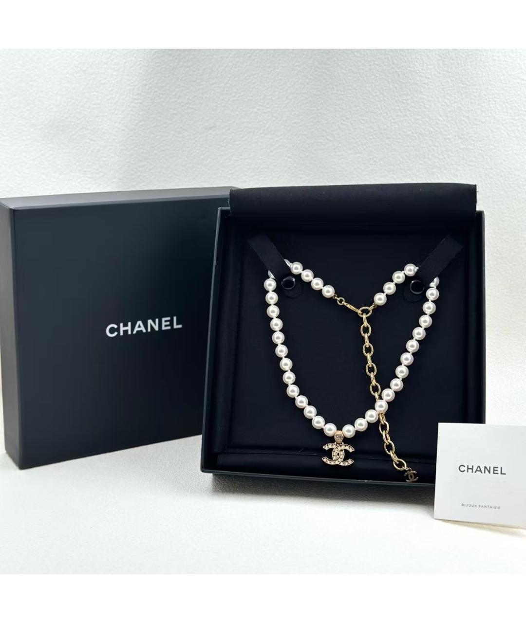 CHANEL Белое жемчужное колье, фото 6