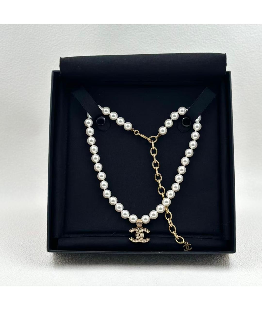 CHANEL Белое жемчужное колье, фото 3