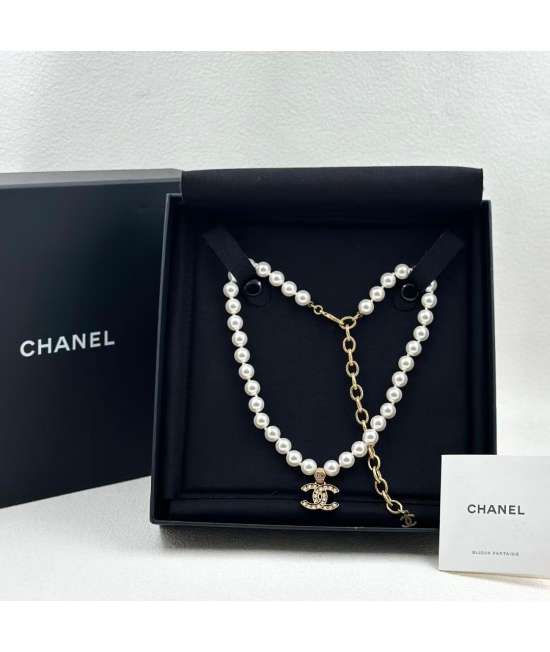 CHANEL Белое жемчужное колье, фото 2