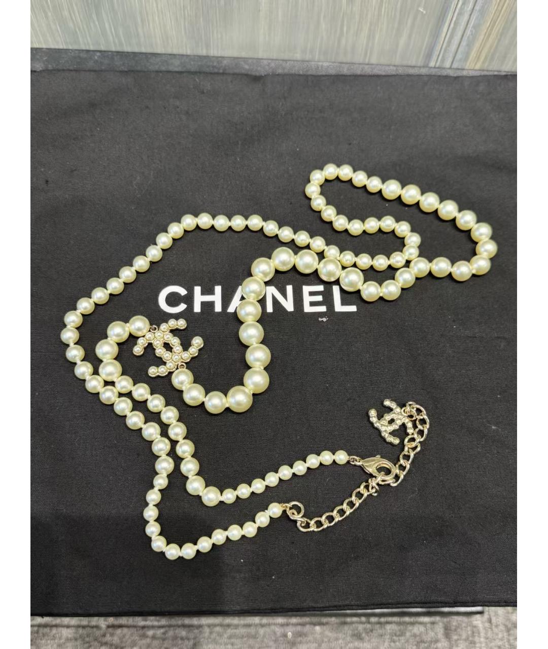 CHANEL Белое жемчужное колье, фото 2
