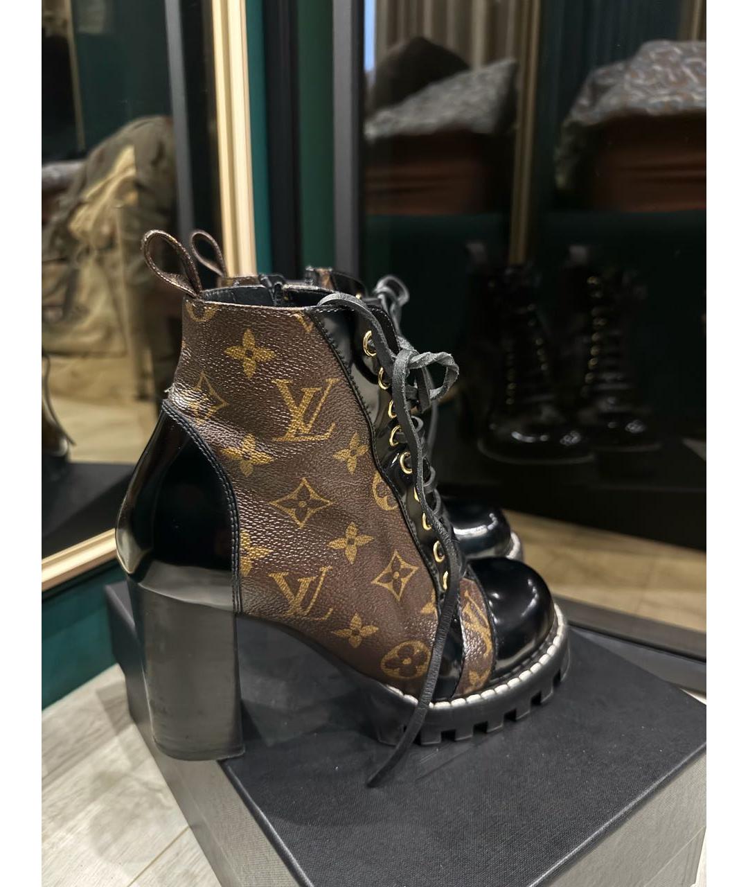 LOUIS VUITTON Коричневые кожаные ботильоны, фото 4