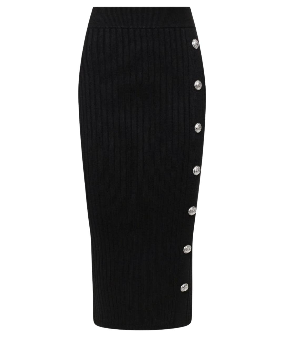 BALMAIN Черная вискозная юбка мини, фото 1