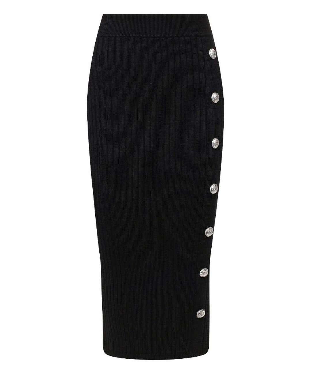 BALMAIN Черная вискозная юбка мини, фото 2