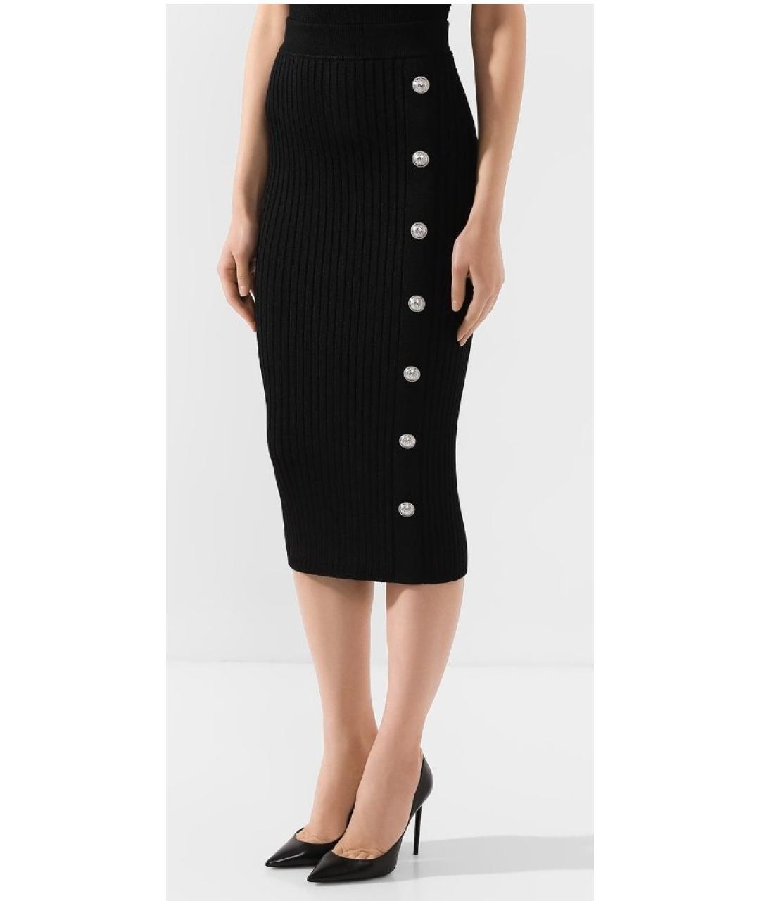 BALMAIN Черная вискозная юбка мини, фото 8