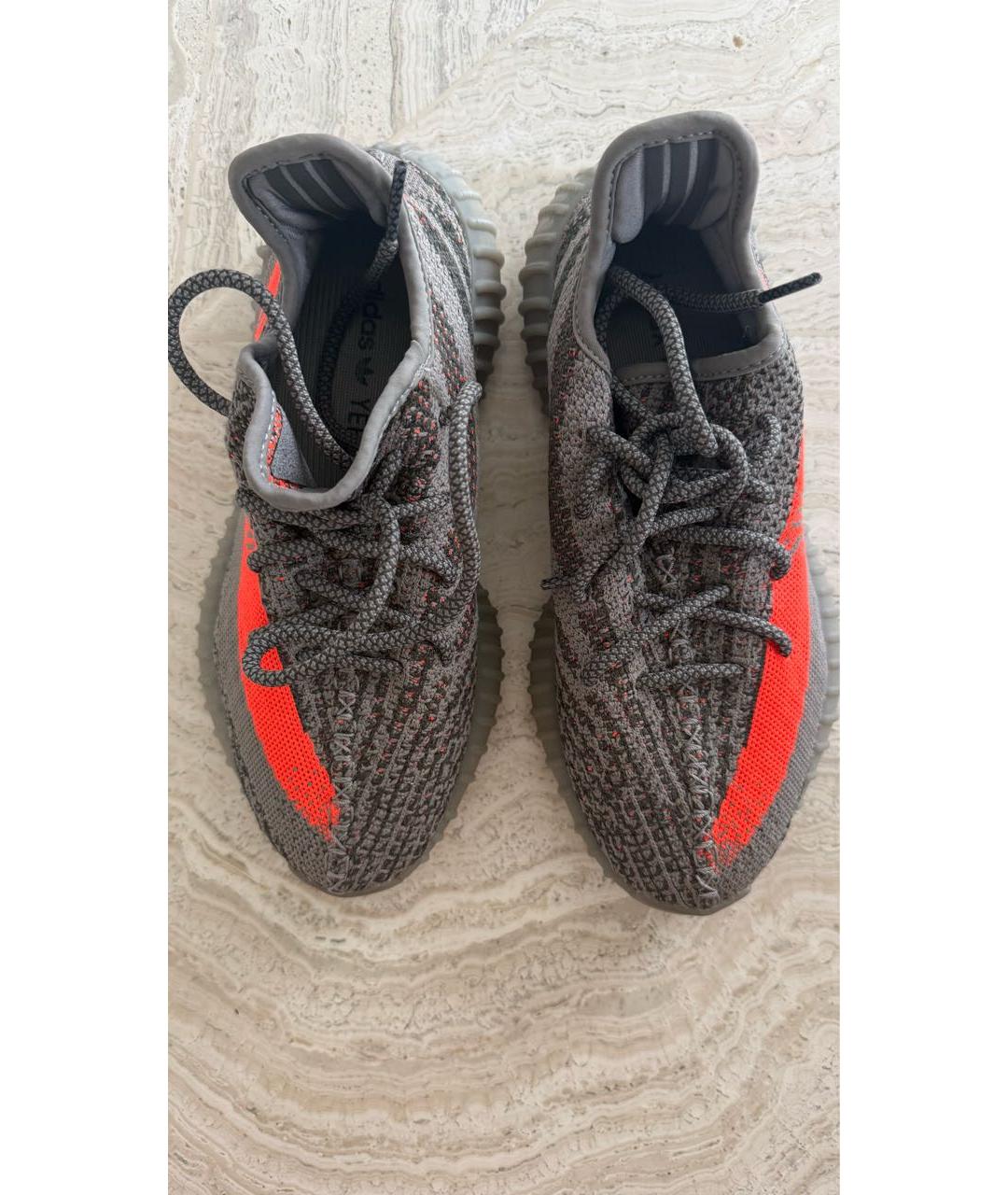 ADIDAS YEEZY Серые синтетические кроссовки, фото 2