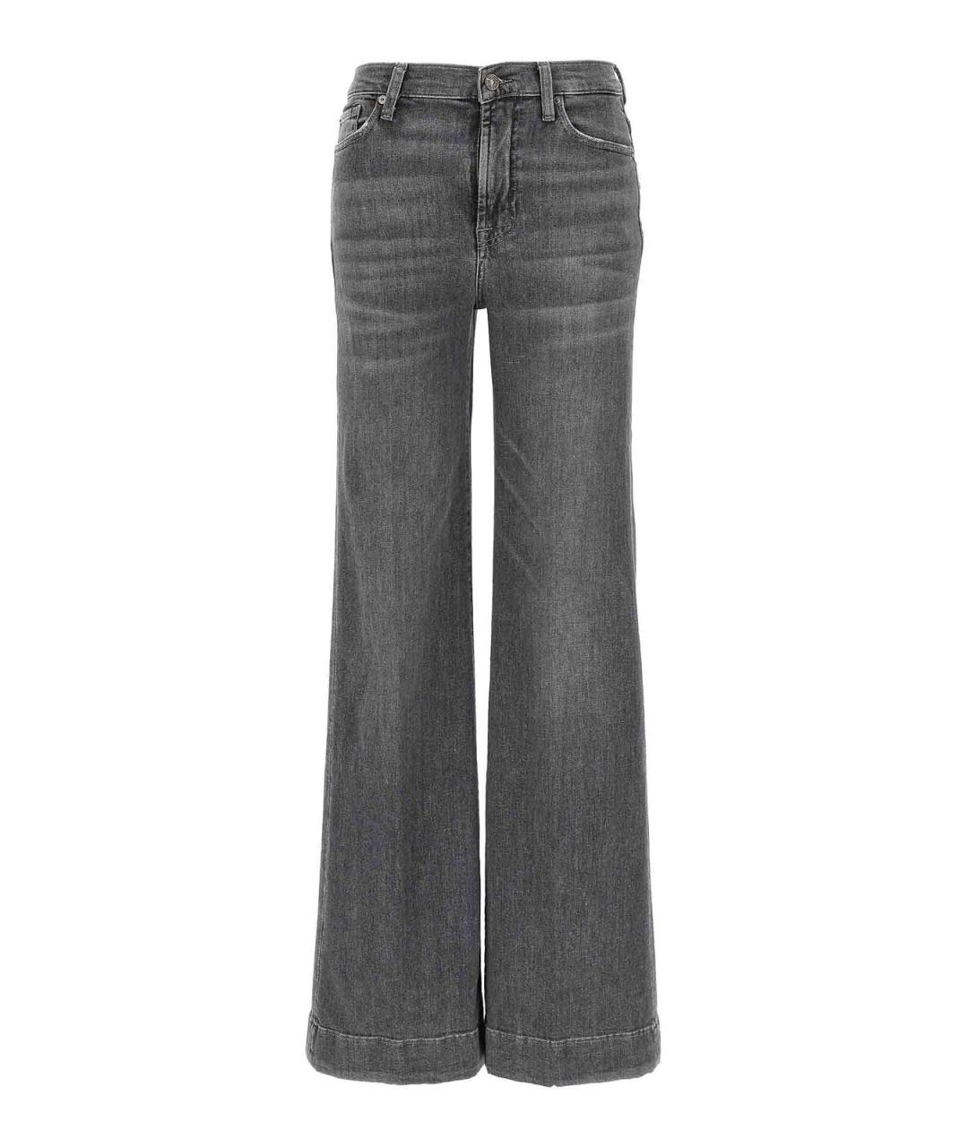 7 FOR ALL MANKIND Серые хлопковые джинсы клеш, фото 1