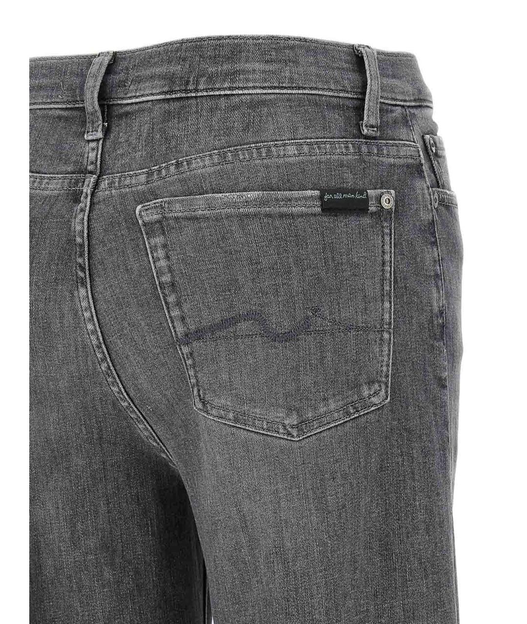 7 FOR ALL MANKIND Серые хлопковые джинсы клеш, фото 4