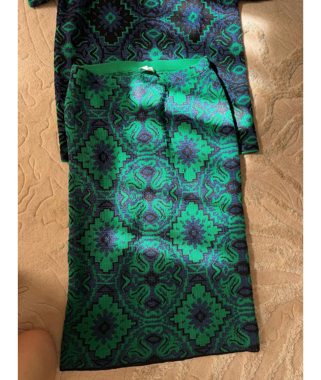 DRIES VAN NOTEN Зеленый хлопковый костюм с юбками, фото 2
