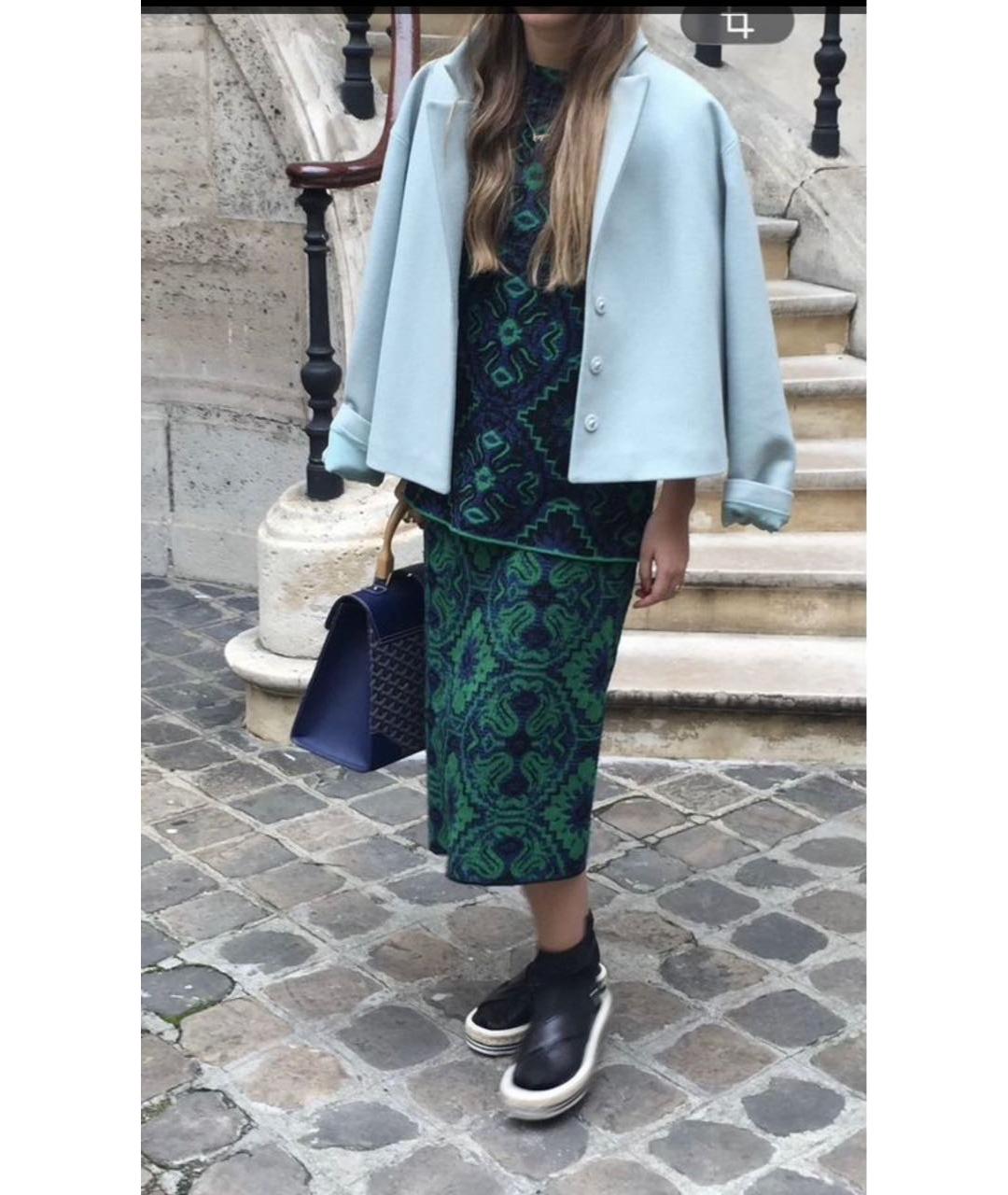 DRIES VAN NOTEN Зеленый хлопковый костюм с юбками, фото 7