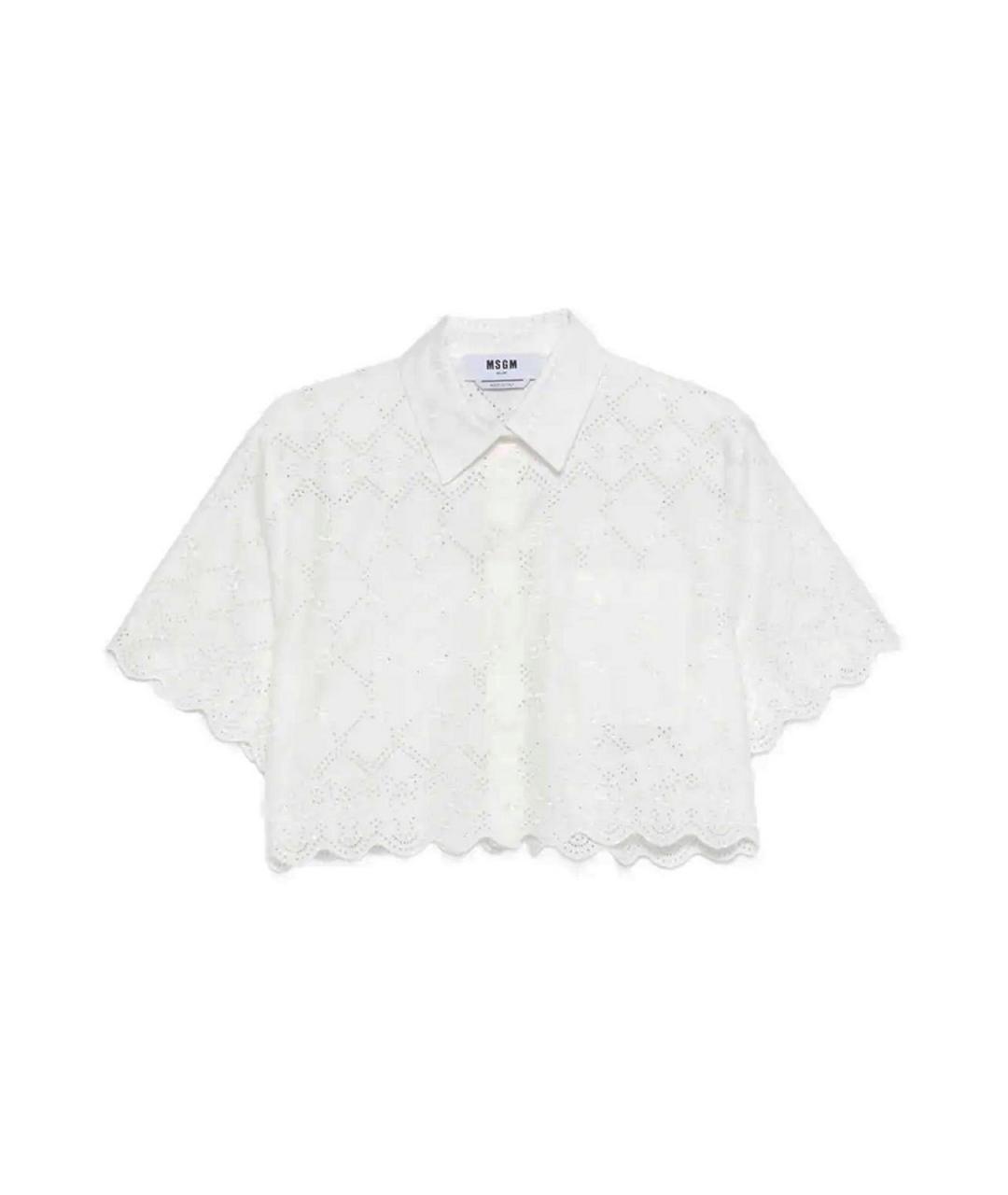 MSGM Белая хлопковая рубашка, фото 1