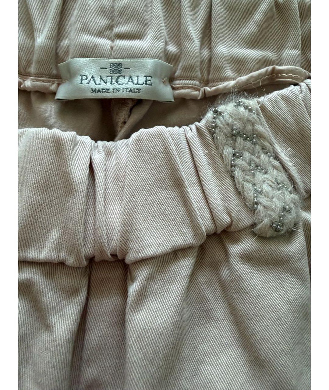 PANICALE Розовые хлопко-эластановые прямые брюки, фото 3