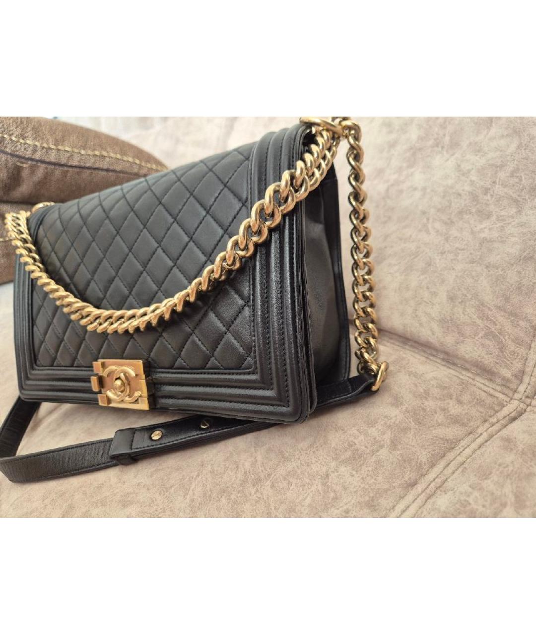 CHANEL Темно-синяя кожаная сумка через плечо, фото 2